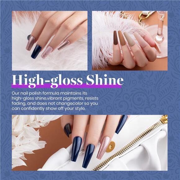 Beetles 23 Pcs Winter Gel Nail Polish Set - Manhattan Collection Nude Glitter - Picture 12 of 14